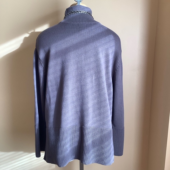 GAP Greyish -Purple Oversized Cotton Turtleneck Sweater Size L - Picture 4 of 13